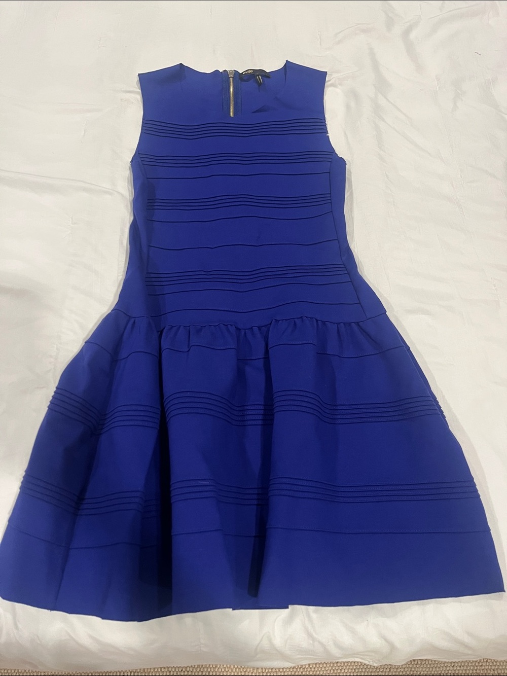 Maje Royal Blue Sleeveless Fit & Flare Dress